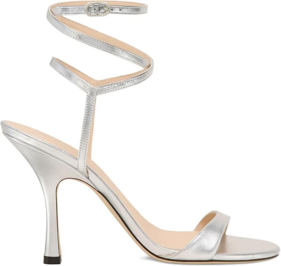Stuart Weitzman Gewikkelde leren sandalen Zilver