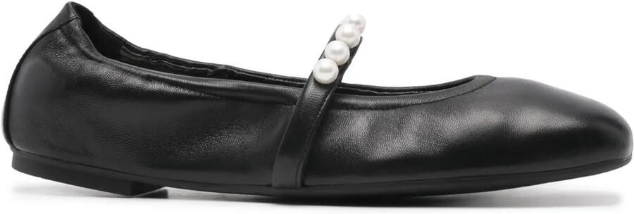 Stuart Weitzman Goldie leren ballerina's Zwart