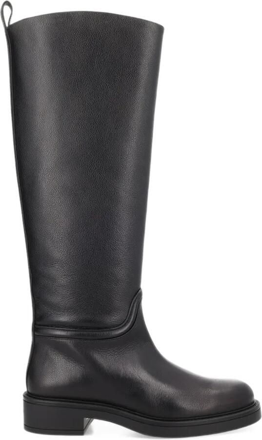 Stuart Weitzman grained leather knee-high boots Zwart