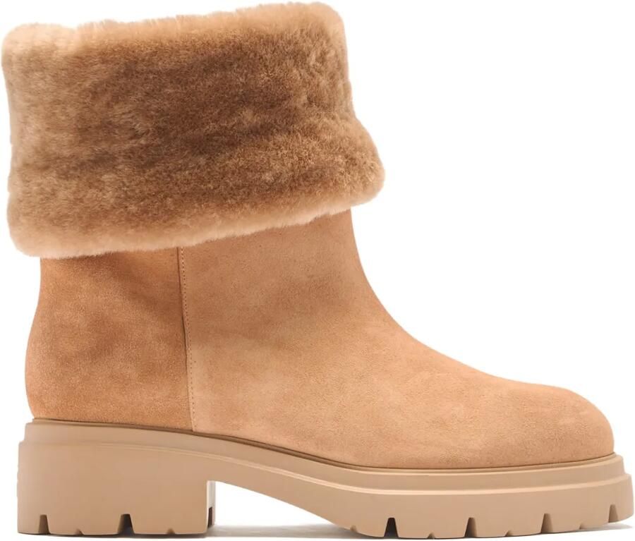Stuart Weitzman Hudson laarzen met afwerking van bont Beige
