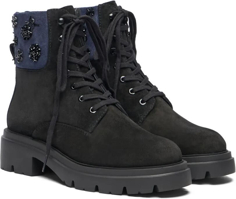 Stuart Weitzman Hudson veterlaarzen met borduurwerk Zwart - Foto 3