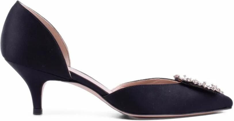 Stuart Weitzman Satijnen pumps verfraaid met juwelen Zwart