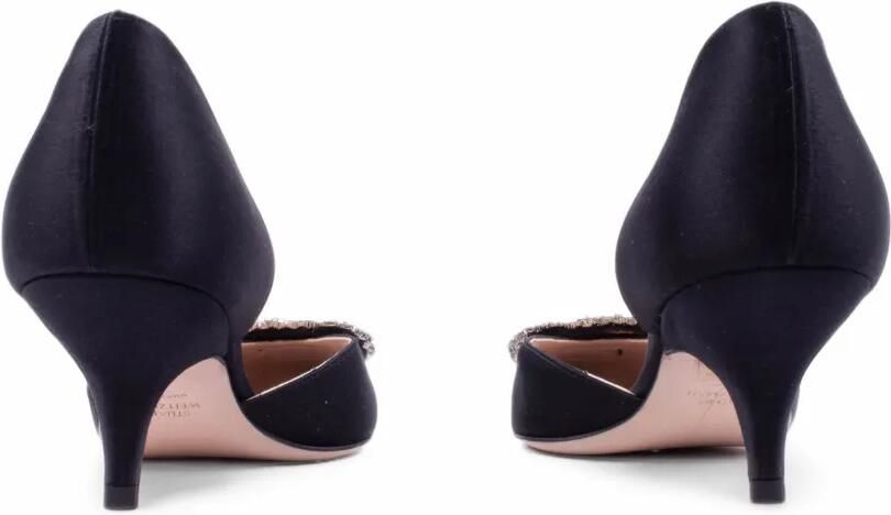 Stuart Weitzman Satijnen pumps verfraaid met juwelen Zwart - Foto 4
