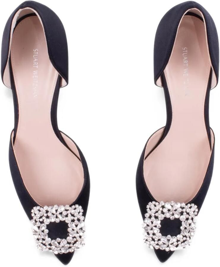 Stuart Weitzman Satijnen pumps verfraaid met juwelen Zwart - Foto 2