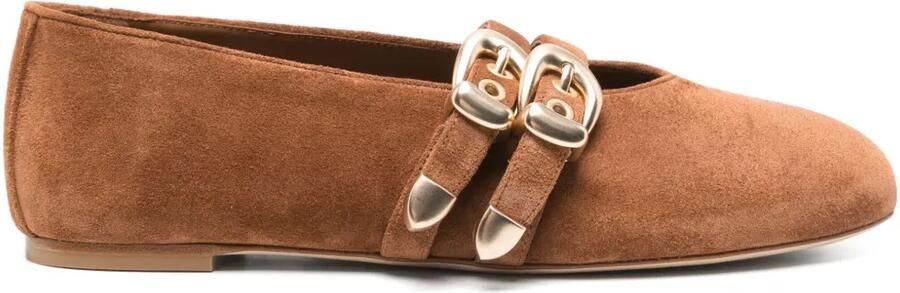 Stuart Weitzman Leren ballerina's Bruin