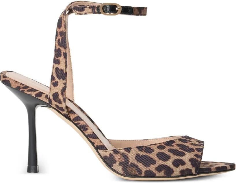 Stuart Weitzman Lexington sandalen met luipaard-print Bruin