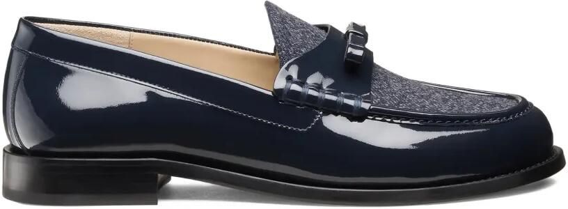 Stuart Weitzman Lottie loafers met strik en ronde neus Blauw