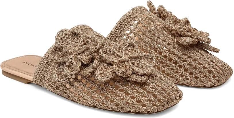 Stuart Weitzman Lotus floral-appliqué mules Goud