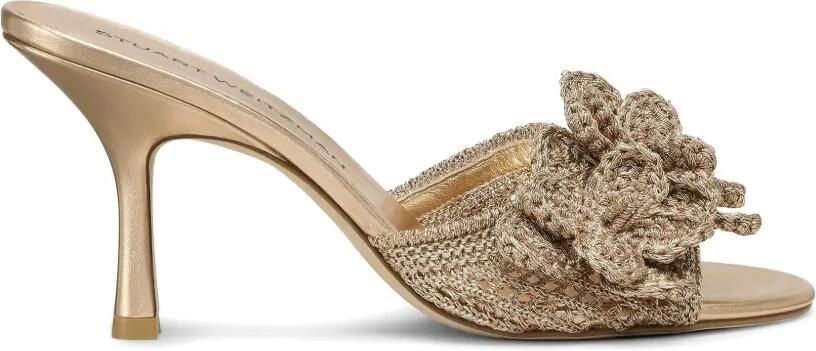 Stuart Weitzman Lotus gehaakte sandalen met bloemapplicatie Goud - Foto 1