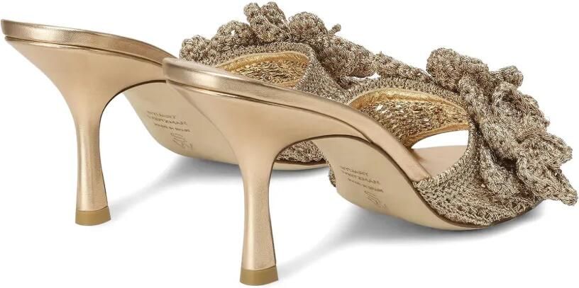 Stuart Weitzman Lotus gehaakte sandalen met bloemapplicatie Goud - Foto 4