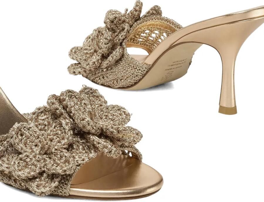Stuart Weitzman Lotus gehaakte sandalen met bloemapplicatie Goud - Foto 2