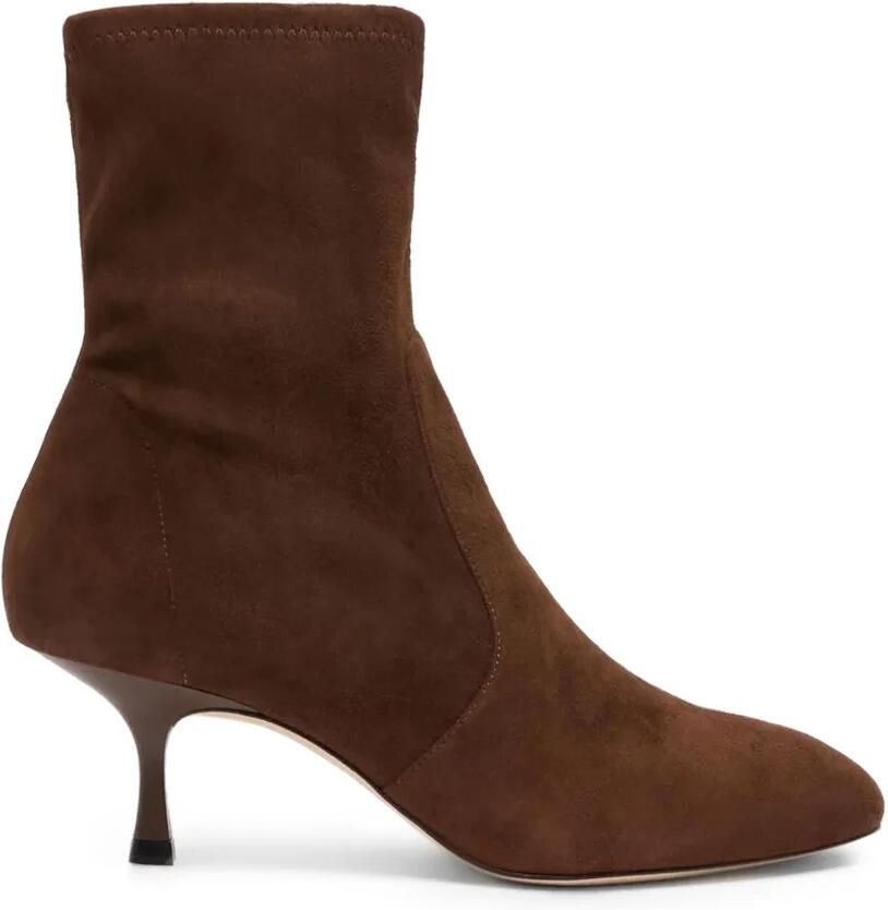 Stuart Weitzman Madison suède enkellaarzen Bruin