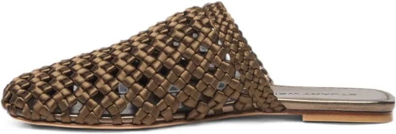 Stuart Weitzman Martina geweven muiltjes Bruin