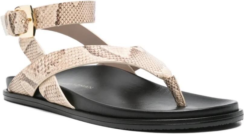 Stuart Weitzman Marykate sandalen met slangenleer-effect Beige - Foto 3