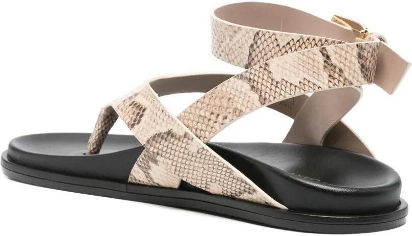 Stuart Weitzman Marykate sandalen met slangenleer-effect Beige - Foto 2