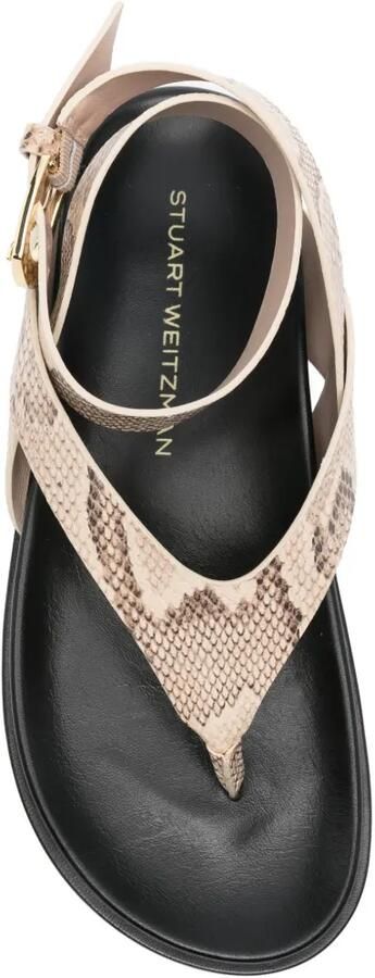 Stuart Weitzman Marykate sandalen met slangenleer-effect Beige - Foto 4