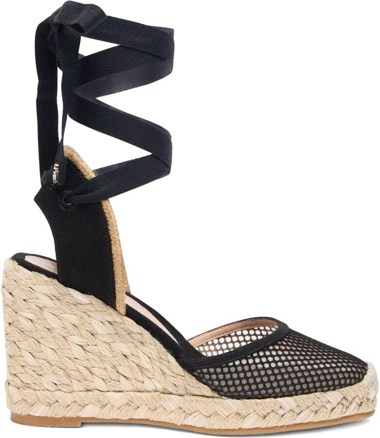 Stuart Weitzman Mesh sandalen met sleehak en bandjes Zwart