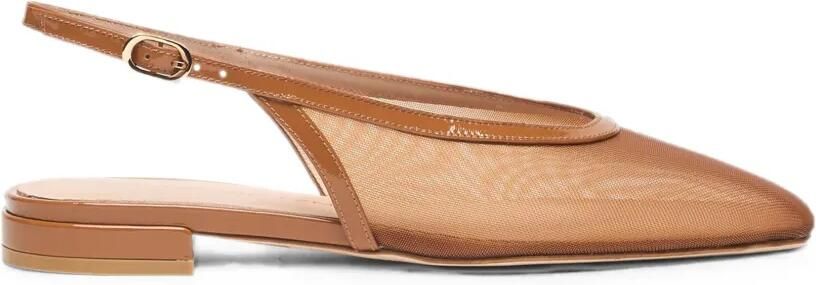 Stuart Weitzman Mesh slingback ballerina's Beige