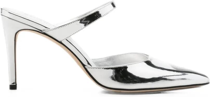 Stuart Weitzman Metallic muiltjes met puntige neus Zilver