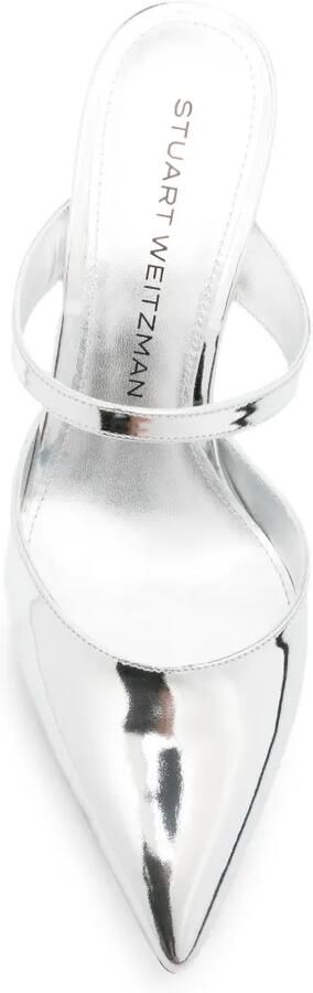Stuart Weitzman Metallic muiltjes met puntige neus Zilver - Foto 4