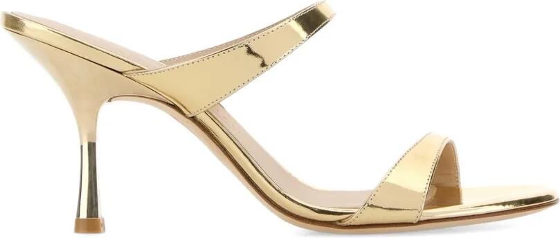 Stuart Weitzman Metallic sandalen met dubbele bandjes Goud