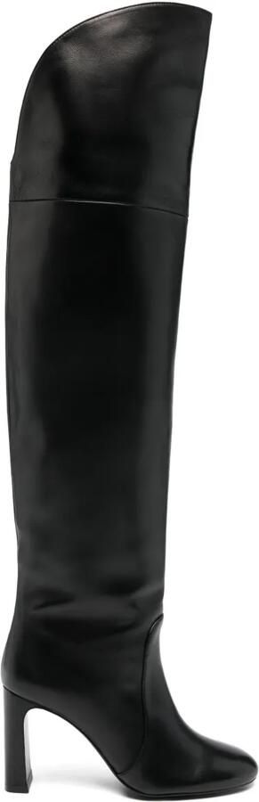 Stuart Weitzman Nonchalante leren overknee laarzen Zwart