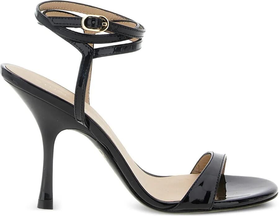 Stuart Weitzman Nudist 100mm sandalen met gewikkelde enkel Zwart
