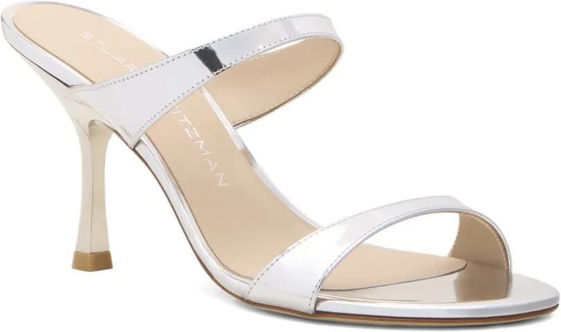 Stuart Weitzman Nudist sandalen met twee bandjes Zilver - Foto 3