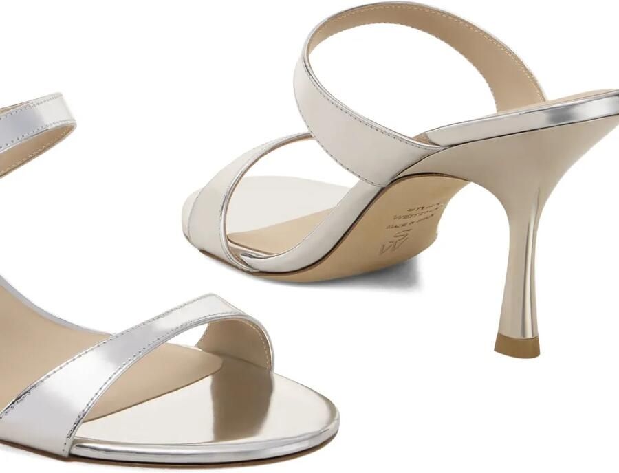 Stuart Weitzman Nudist sandalen met twee bandjes Zilver - Foto 2