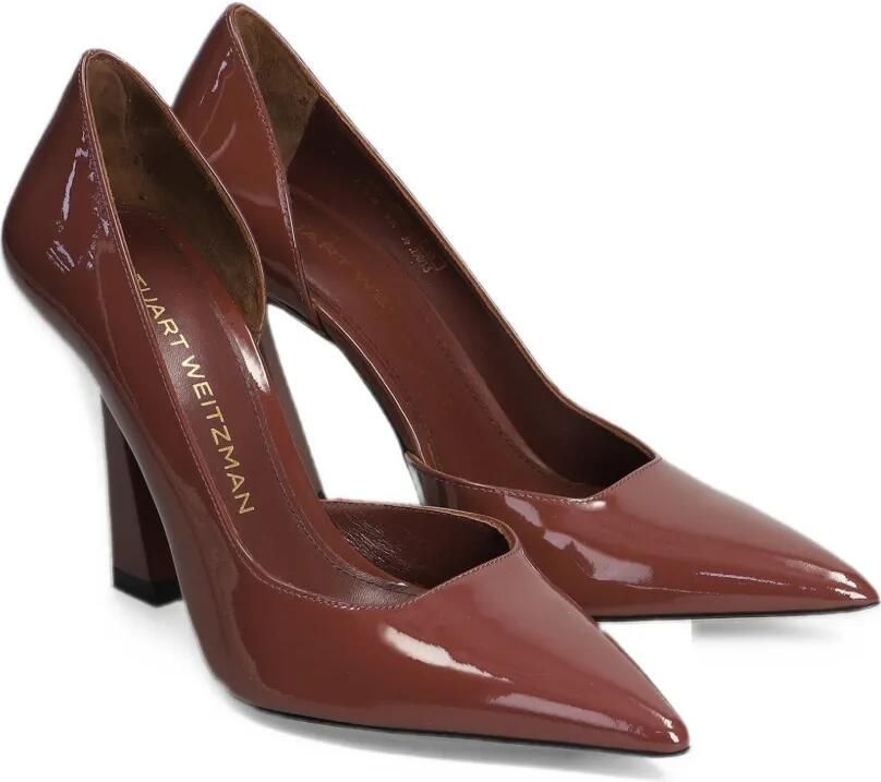 Stuart Weitzman patent-leather pointed-toe pumps Bruin
