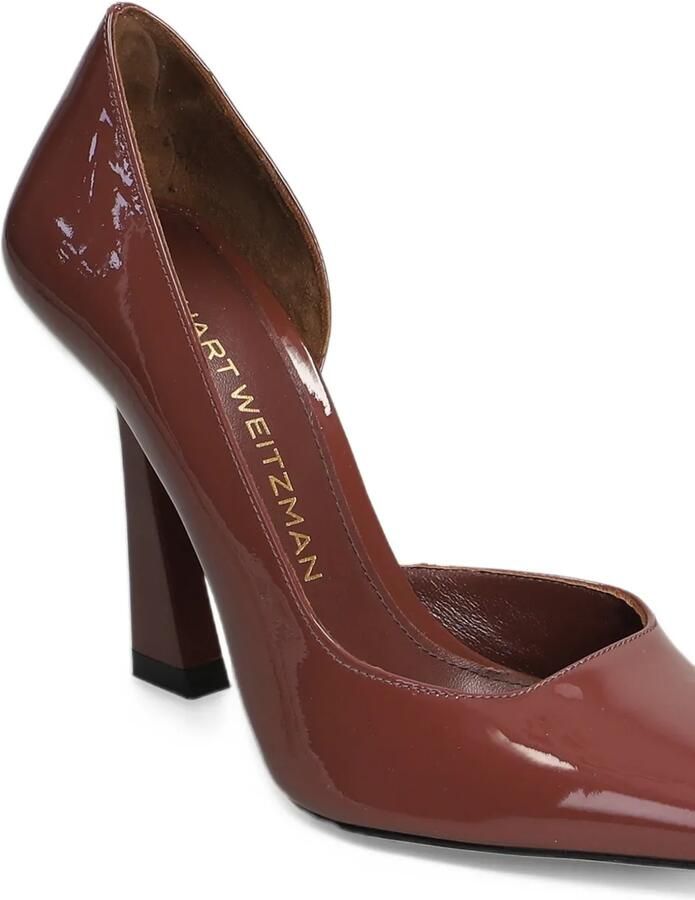 Stuart Weitzman patent-leather pointed-toe pumps Bruin - Foto 2