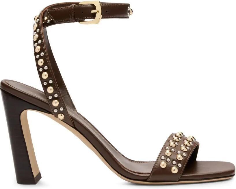 Stuart Weitzman Perry leren sandalen met hak Bruin