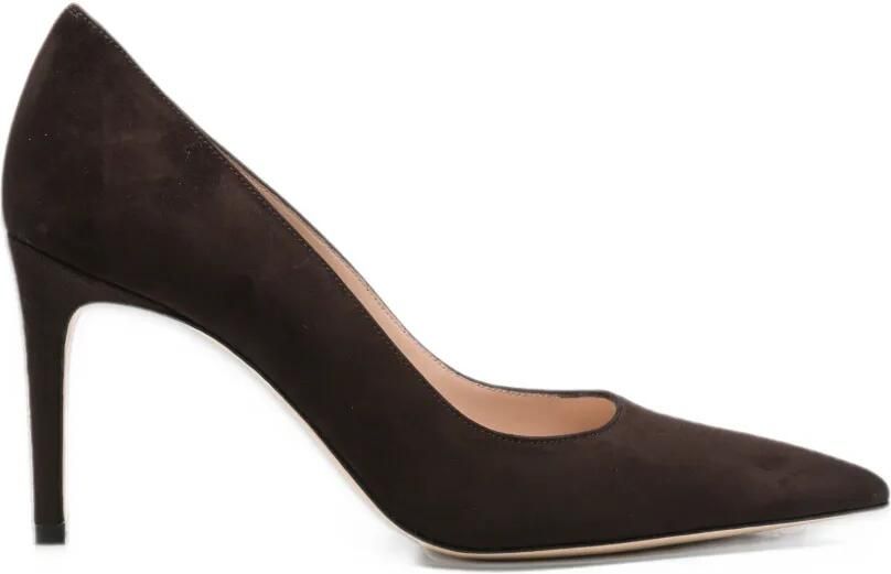 Stuart Weitzman pointed-toe suede pumps Bruin