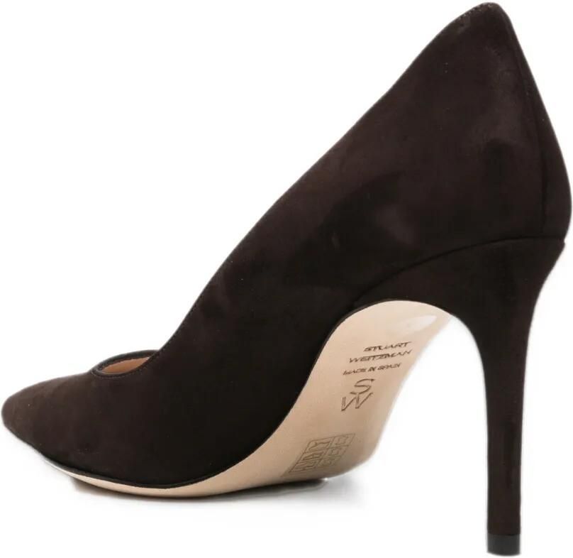 Stuart Weitzman pointed-toe suede pumps Bruin - Foto 2