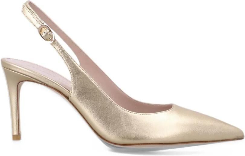 Stuart Weitzman Power pointed-toe slingback mules Goud