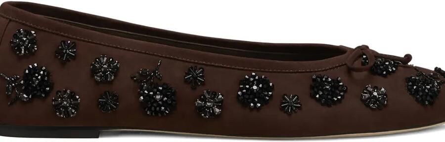 Stuart Weitzman Prima ballerina's verfraaid met strik Bruin