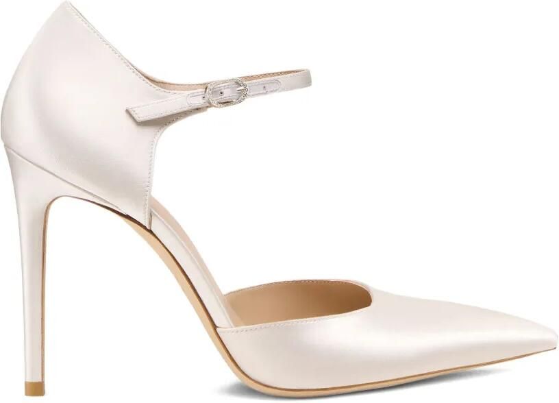 Stuart Weitzman Pumps met enkelbandje en verfraaid met kristallen Beige