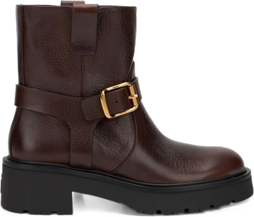 Stuart Weitzman Ren Moto buckle-detail biker boots Bruin