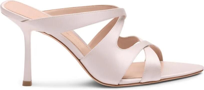 Stuart Weitzman Rubie satijnen sandalen met bandjes Beige