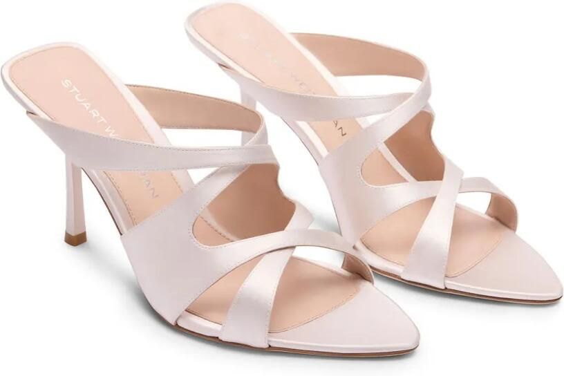 Stuart Weitzman Rubie satijnen sandalen met bandjes Beige - Foto 3