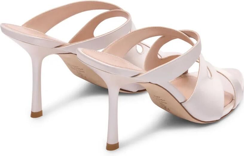 Stuart Weitzman Rubie satijnen sandalen met bandjes Beige - Foto 4