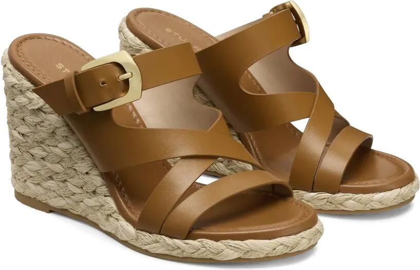 Stuart Weitzman Sai espadrilles met gespsluiting en sleehak Beige - Foto 4