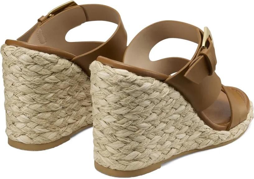 Stuart Weitzman Sai espadrilles met gespsluiting en sleehak Beige - Foto 3