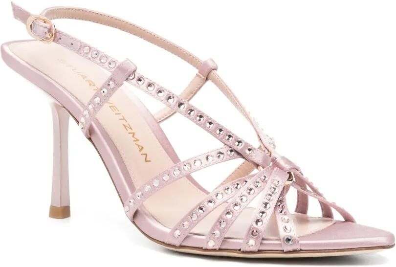 Stuart Weitzman Sandalen met bandjes en kristallen Roze