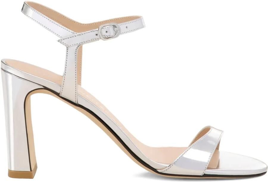Stuart Weitzman Sandalen met blokhak Zilver