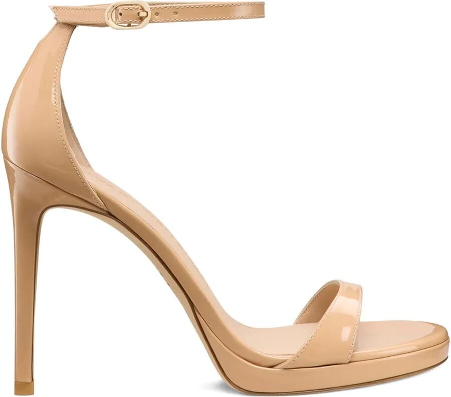 Stuart Weitzman Sandalen met enkelbandjes en plateauzool Beige