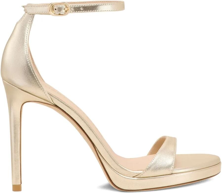 Stuart Weitzman Sandalen met enkelbandjes en plateauzool Goud