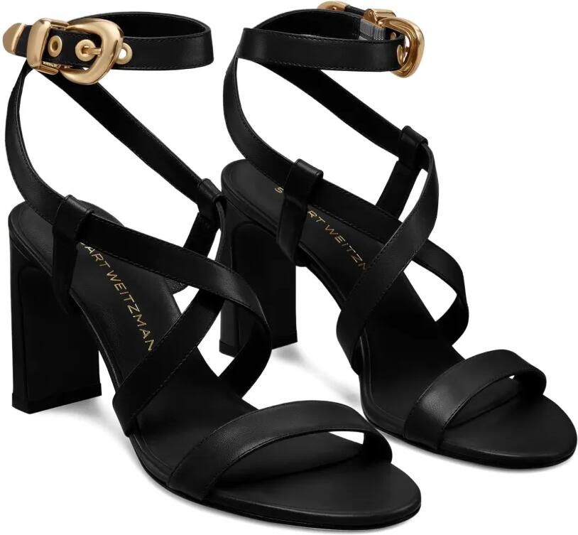 Stuart Weitzman Sandalen met gekruiste bandjes en gesp Zwart - Foto 4