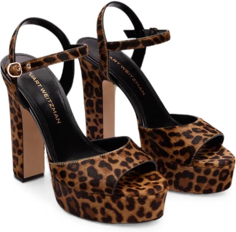 Stuart Weitzman Sandalen met luipaardprint en plateauzool Bruin - Foto 3