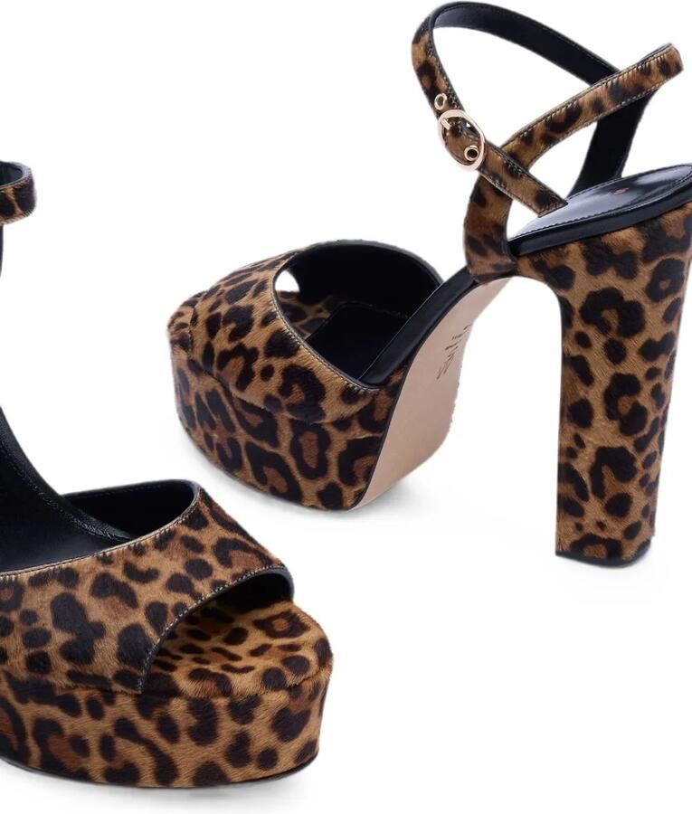 Stuart Weitzman Sandalen met luipaardprint en plateauzool Bruin - Foto 2